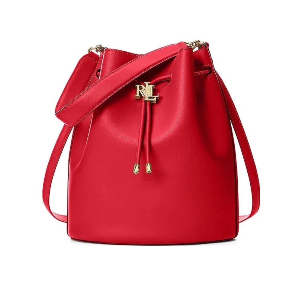RALPH LAUREN Andie Red Bucket Bag
